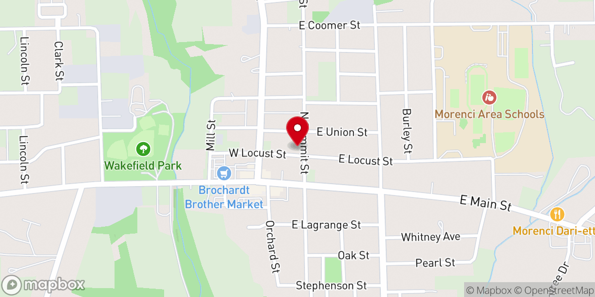 Map showing location of First Congregational Church