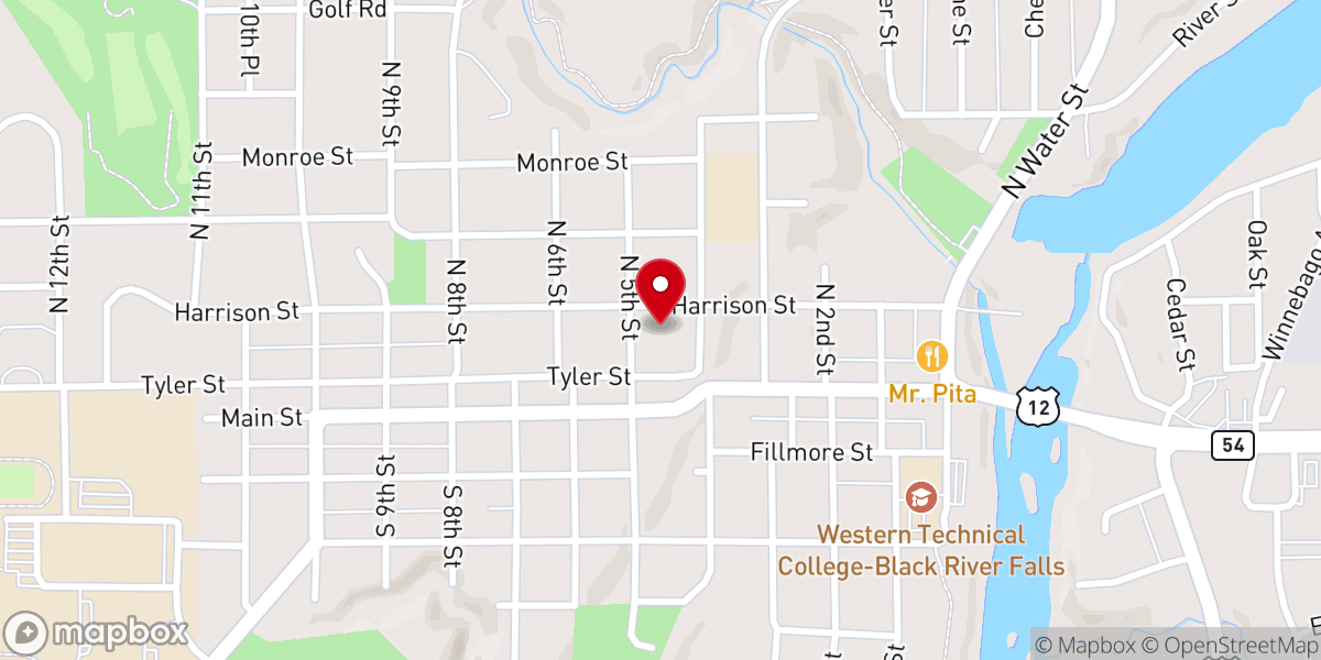 Map showing location of Evangelical Lutheran Church