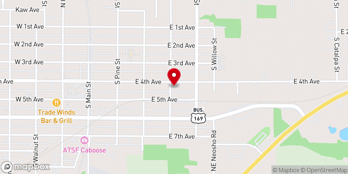 Map showing location of Holy Angel's Catholic Church