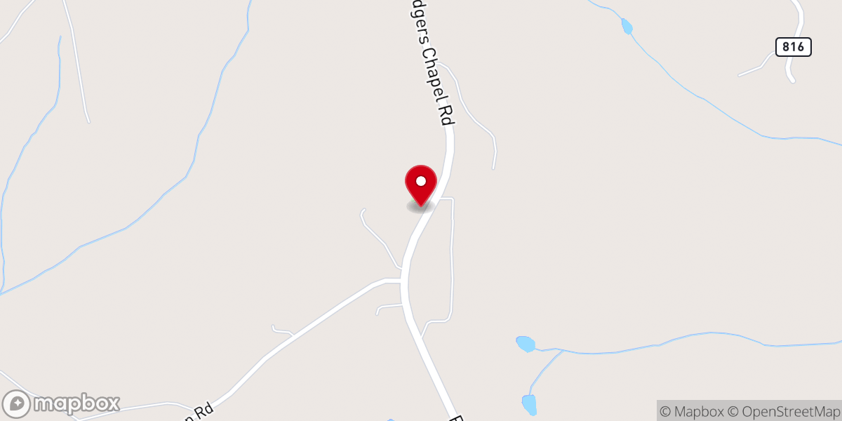 Map showing location of Rodgers Chapel