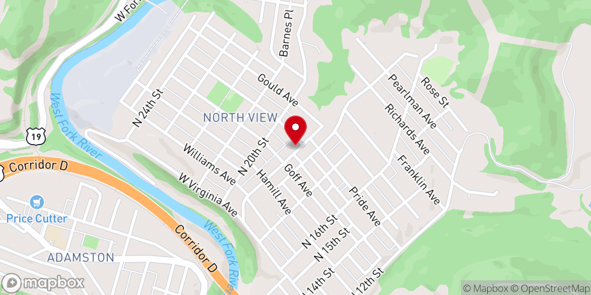 Map showing location of North View United Methodist Church