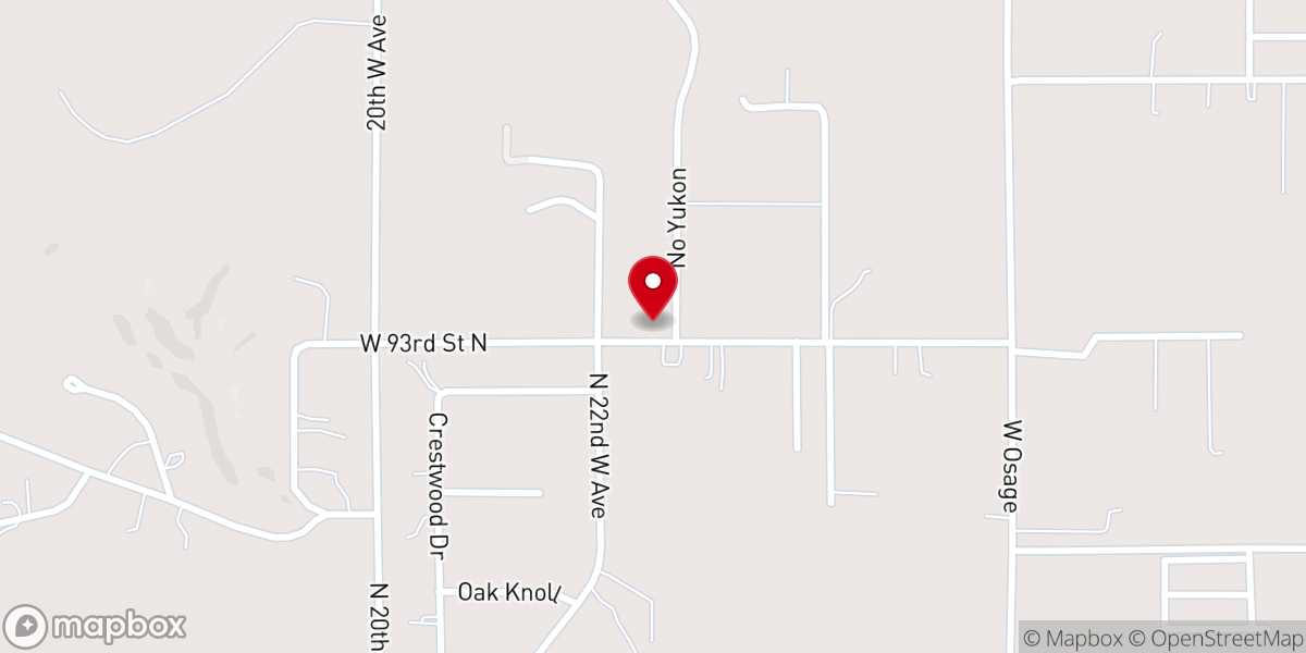 Map showing location of Osage Oaks Church of God