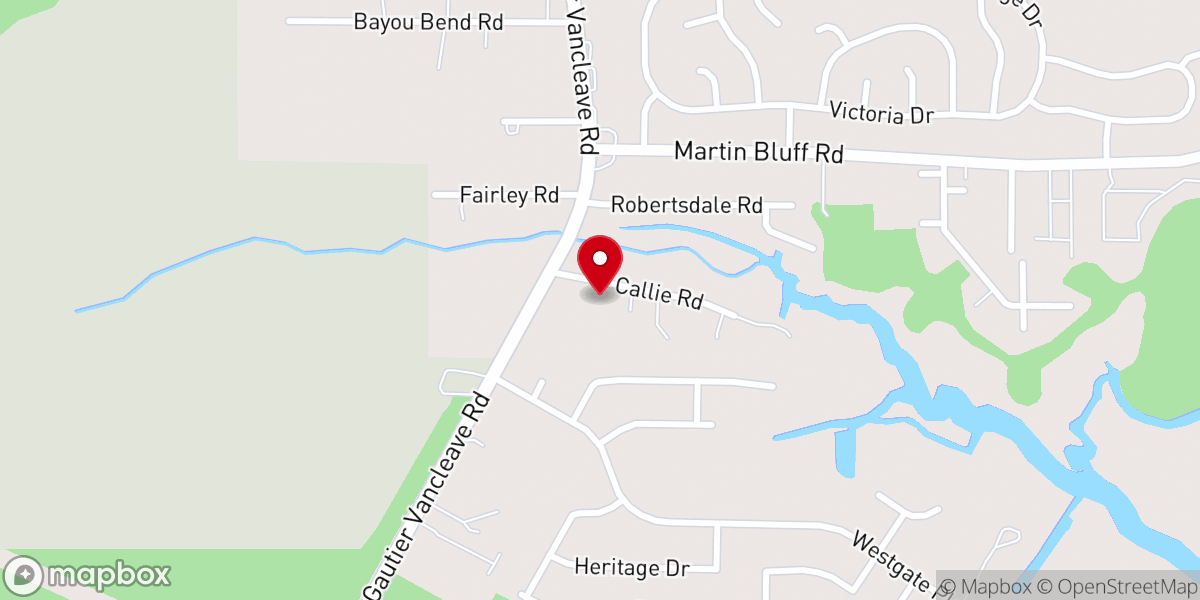 Map showing location of North Gautier Baptist Church