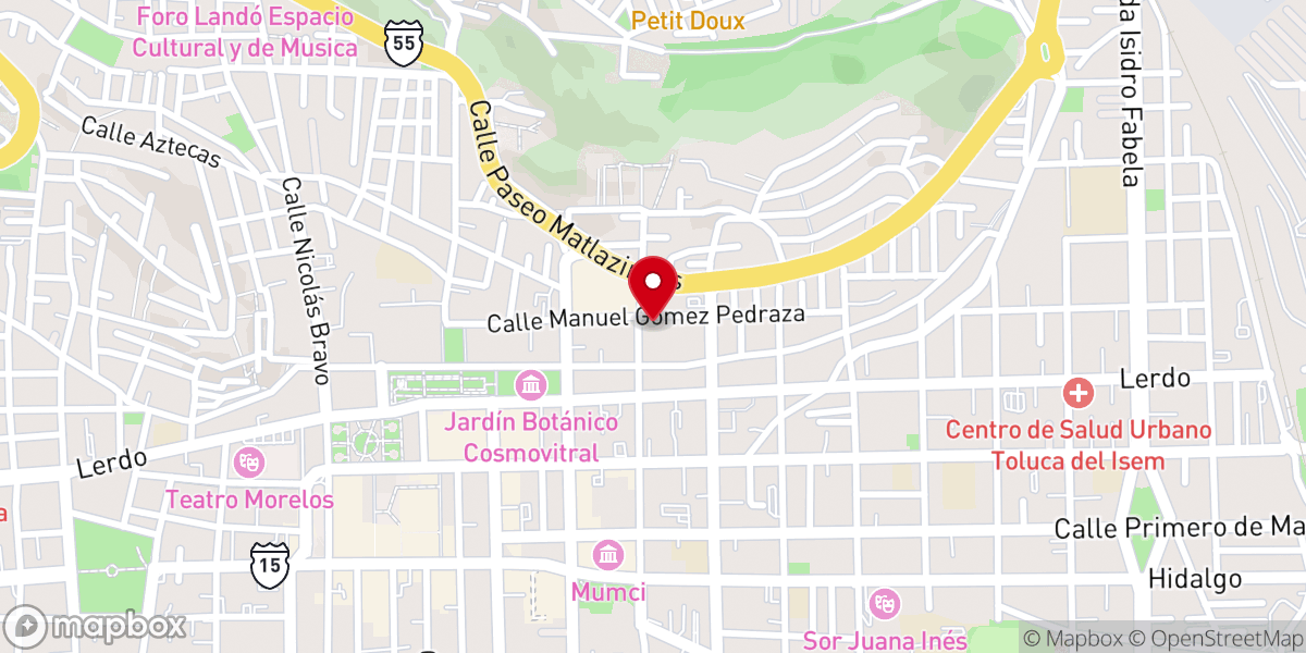 Map showing location of Iglesia de San Juan Chiquito