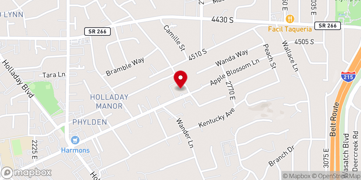 Map showing location of Holladay United Church of Christ