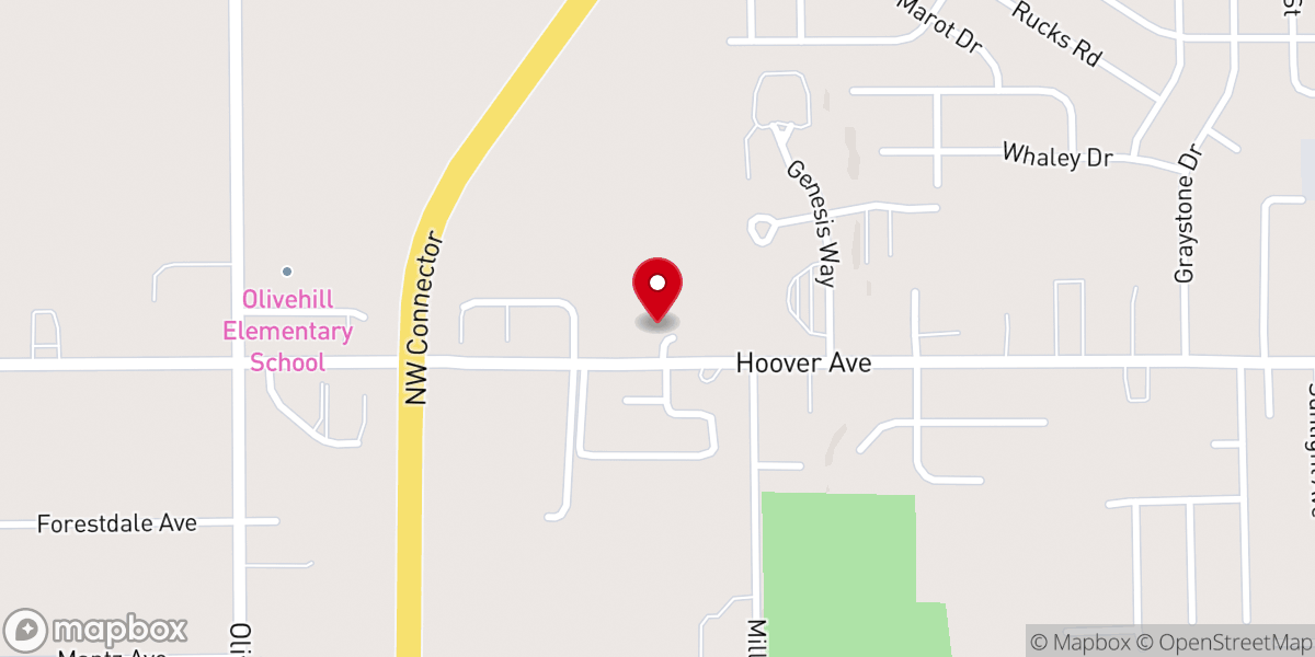 Map showing location of Ebenezer Baptist Church