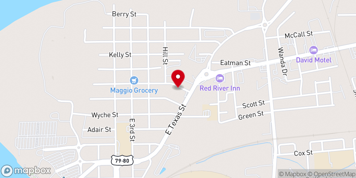 Map showing location of Bossier Christian Methodsit Episcopal Church