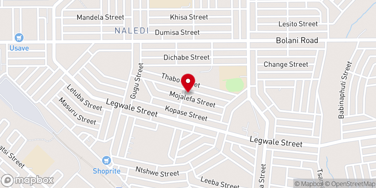 Map showing location of Naledi Methodist Church of Southern Africa