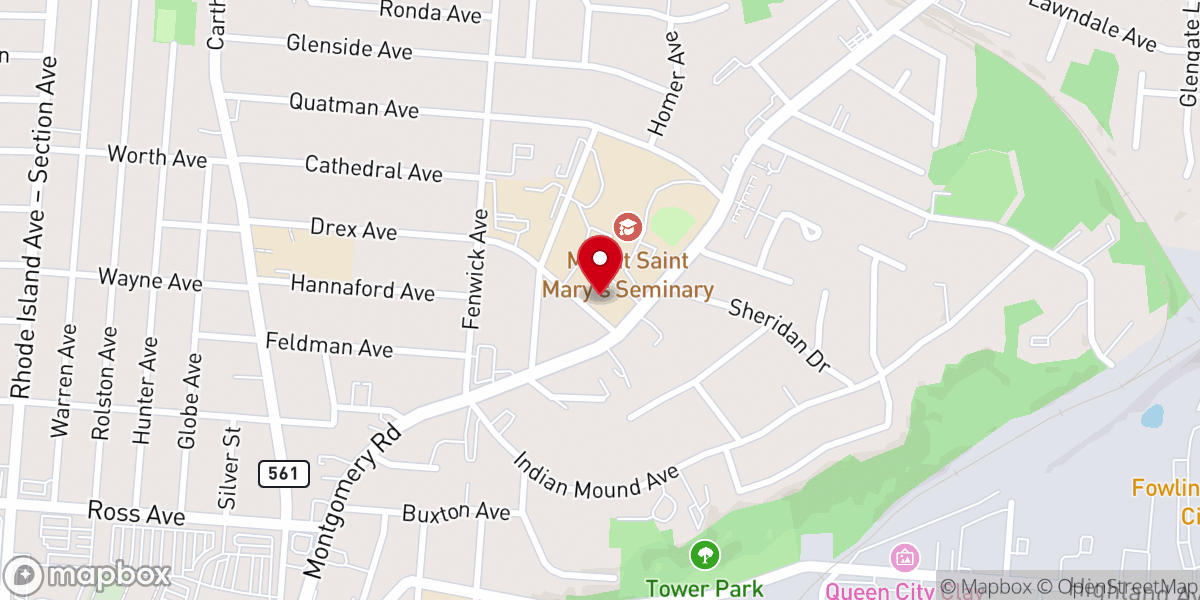 Map showing location of Holy Trinity Catholic Church