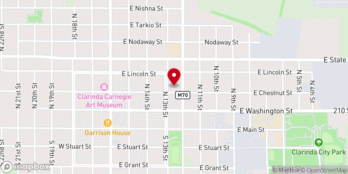 Map showing location of St John's Lutheran Church