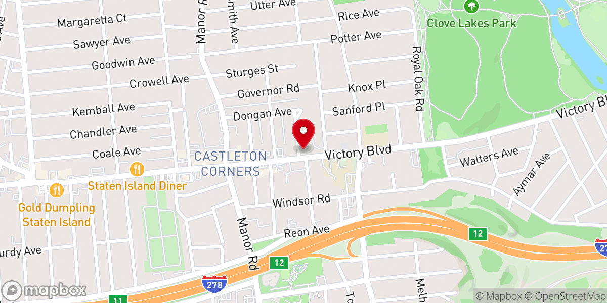 Map showing location of Castleton Hill Moravian Church