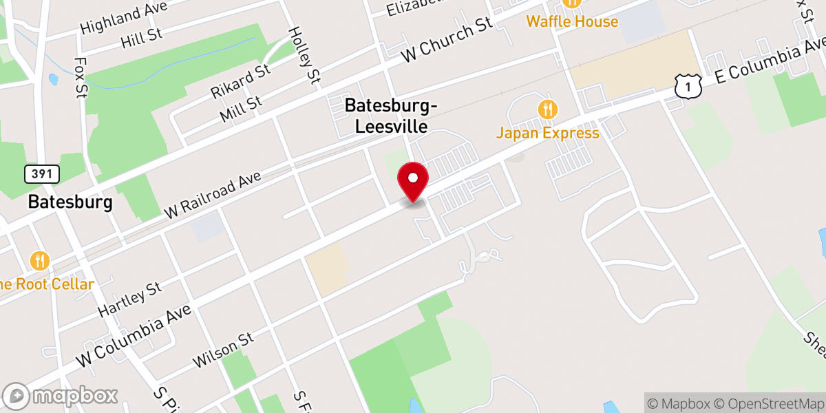 Map showing location of St John of the Cross Catholic Church