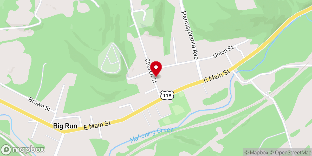 Map showing location of First Christian Church