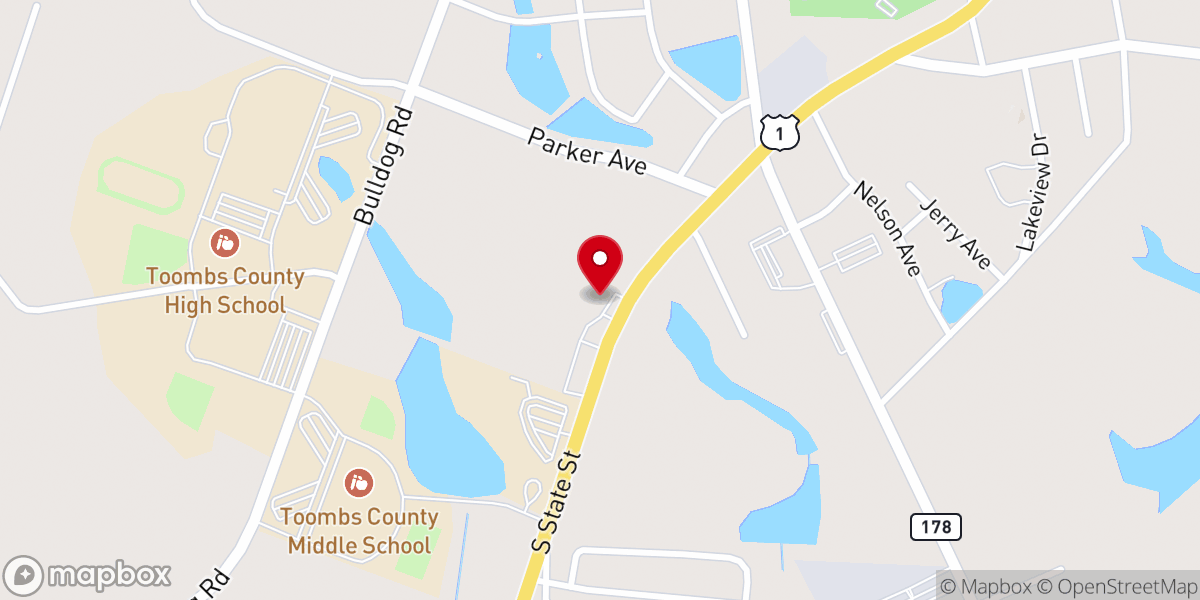 Map showing location of The Living Word Christian Center