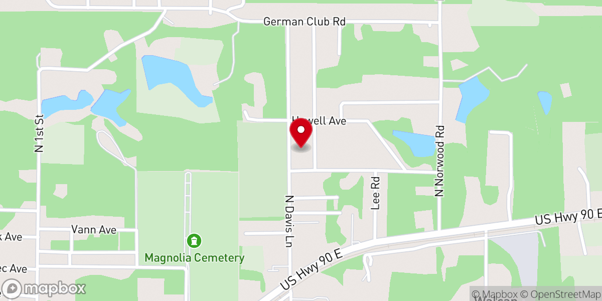 Map showing location of Davis Lane Church