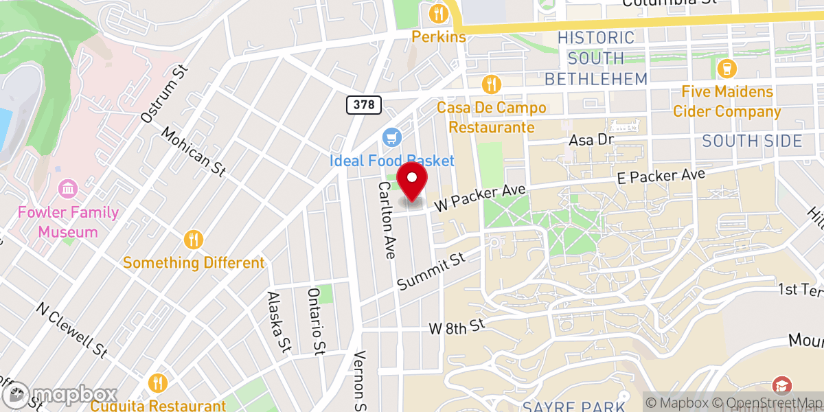 Map showing location of Fritz Memorial United Methodist Church