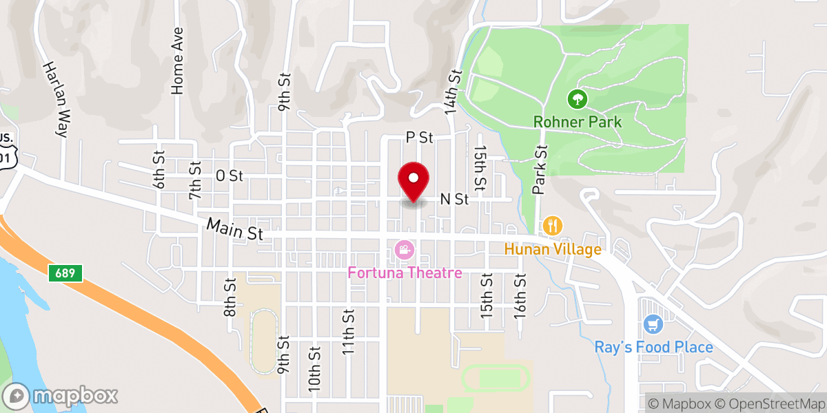 Map showing location of Redwood Christian Fellowship