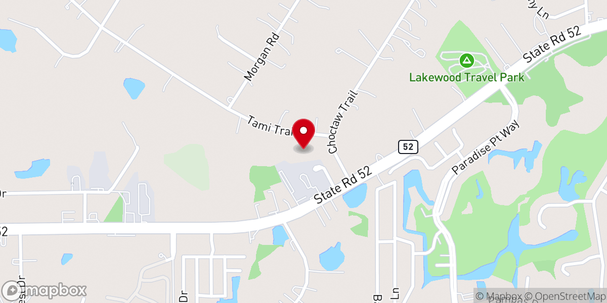Map showing location of Lakeview Baptist Church
