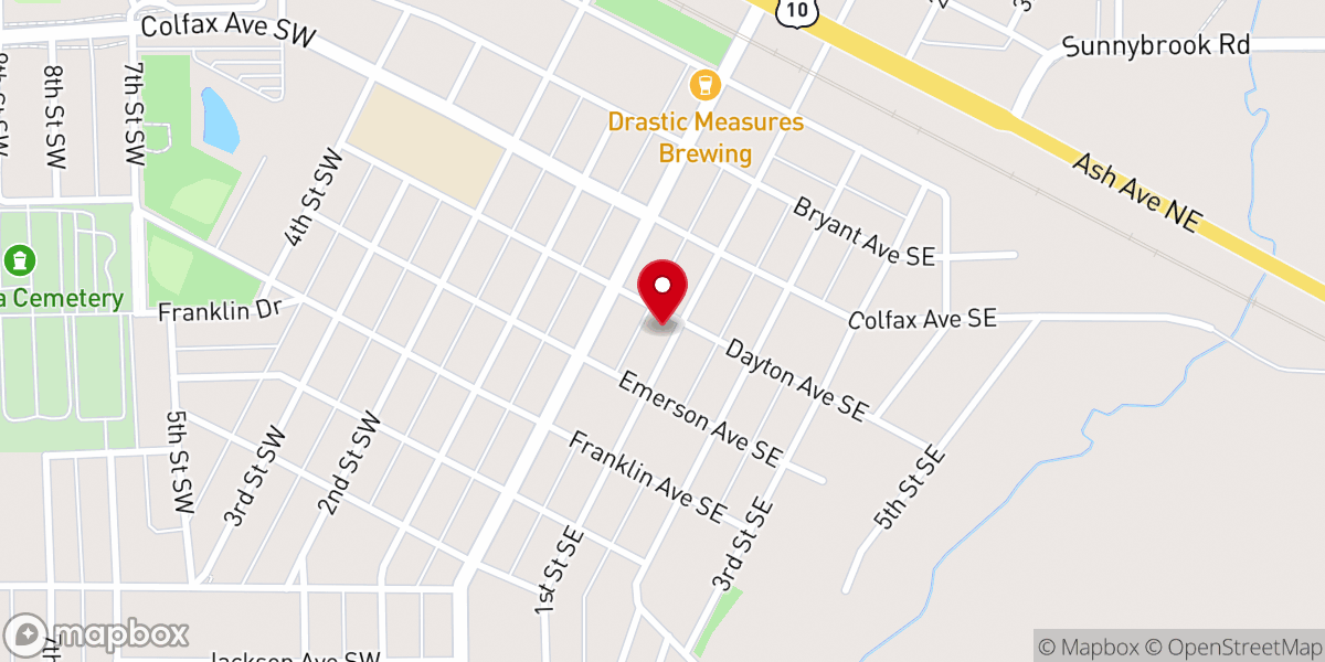 Map showing location of United Methodist Church