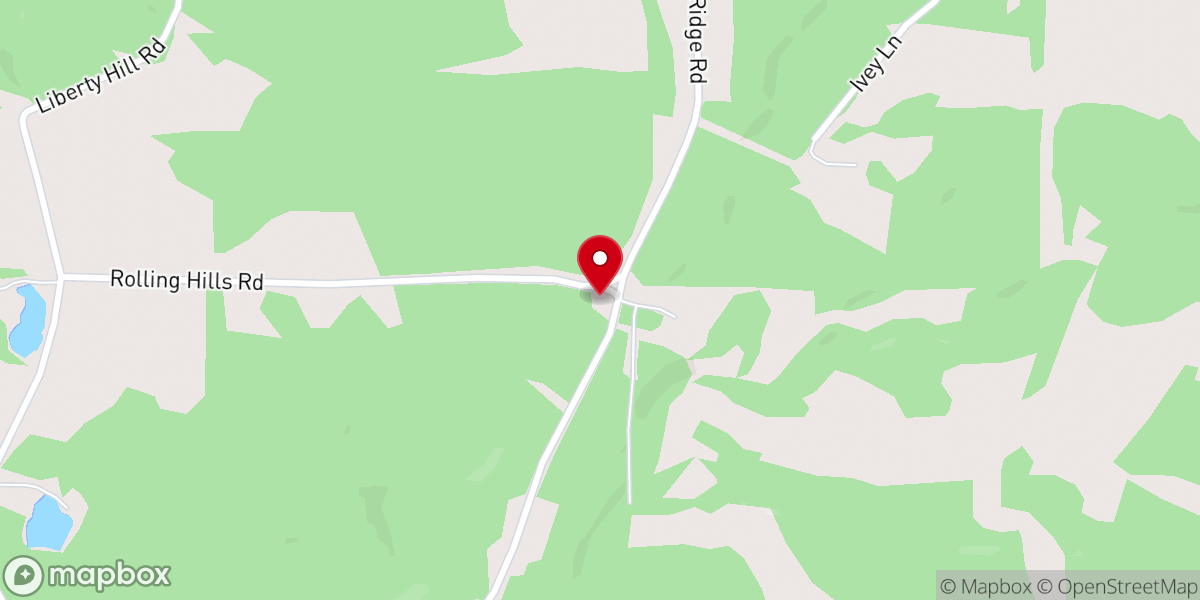Map showing location of Liberty Hill United Methodist Church