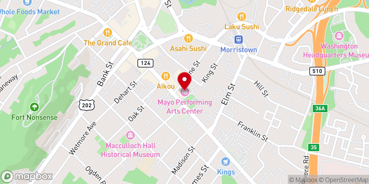 Map showing location of Mayo Performing Arts Center (MPAC)