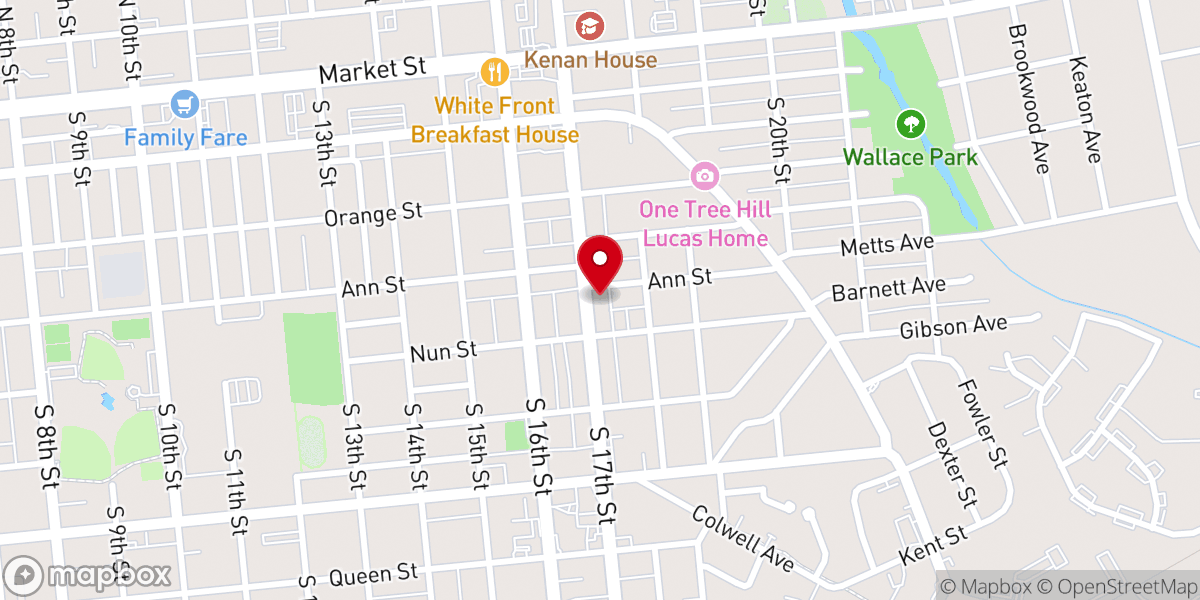 Map showing location of Anderson Tabernacle Church