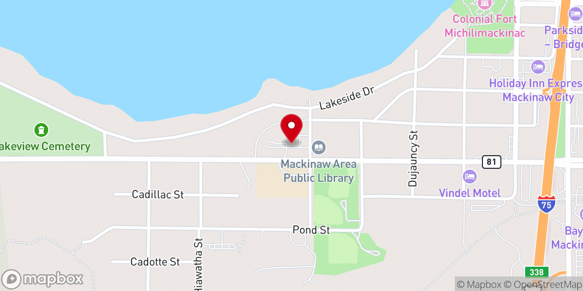 Map showing location of Saint Anthony of Padua Catholic Church, Mackinaw City