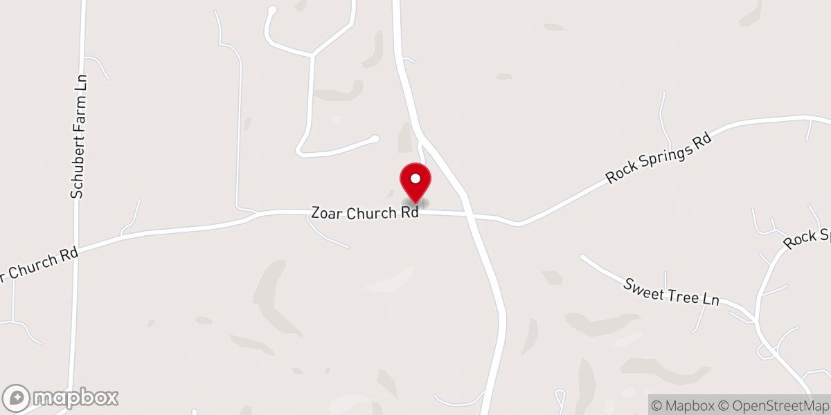 Map showing location of Zoar Church