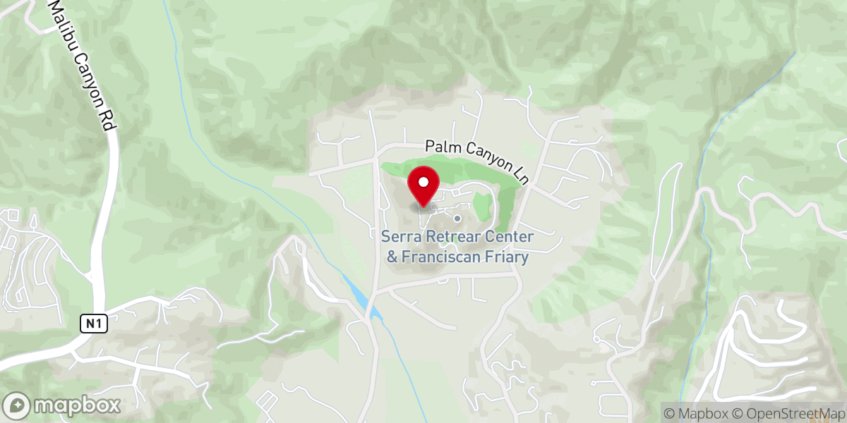 Map showing location of Serra Retreat Chapel