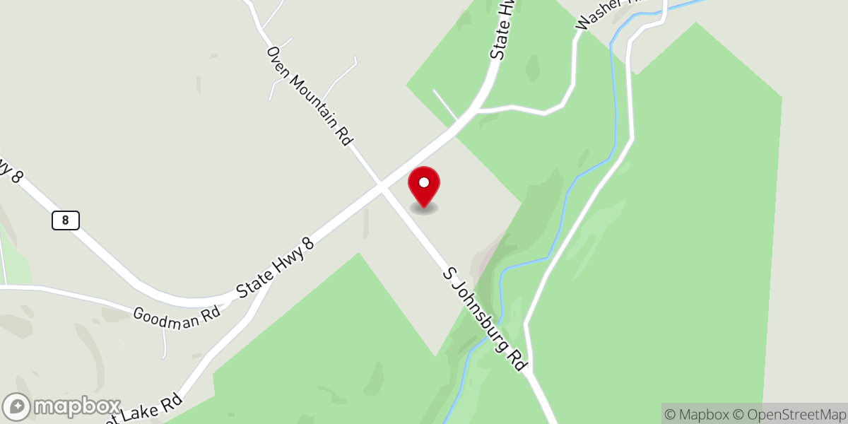 Map showing location of Riparius-Wevertown-Johnsburg United Methodist Church