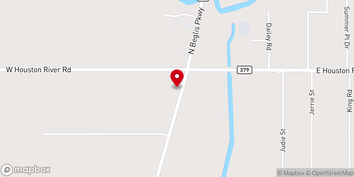Map showing location of Houston River Baptist Church