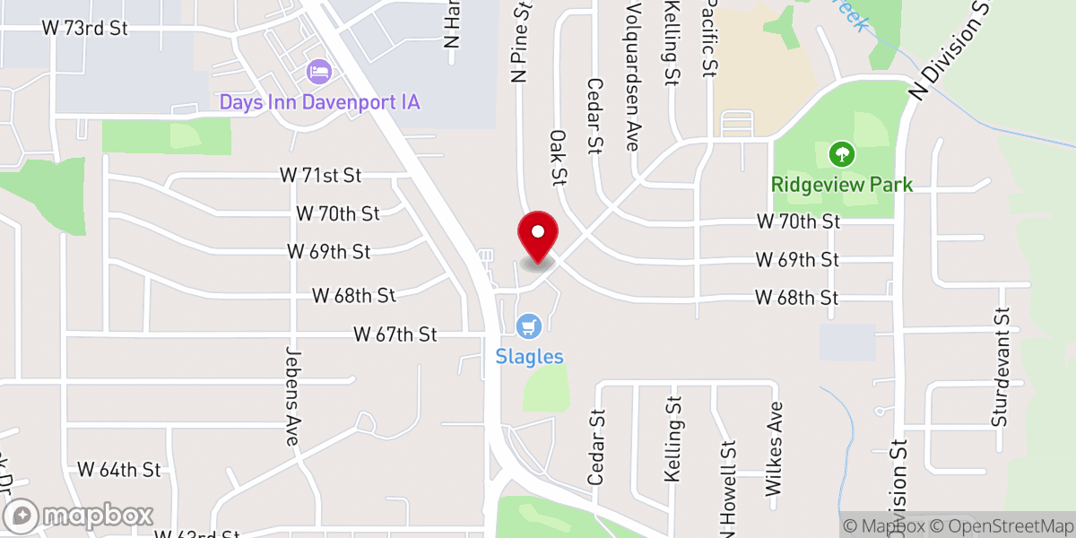 Map showing location of Ridgeview Church