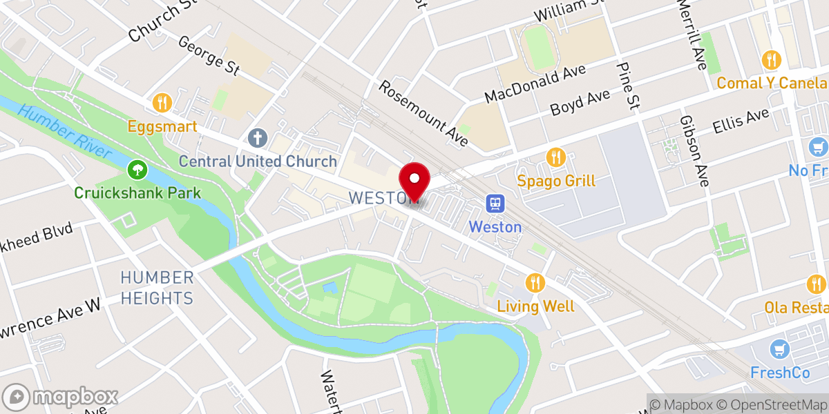 Map showing location of Weston Park Baptist Church