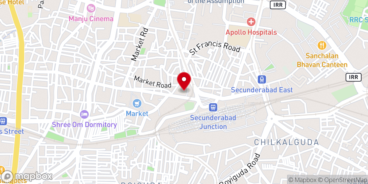 Map showing location of St. Thomas' Tamil Cathedral