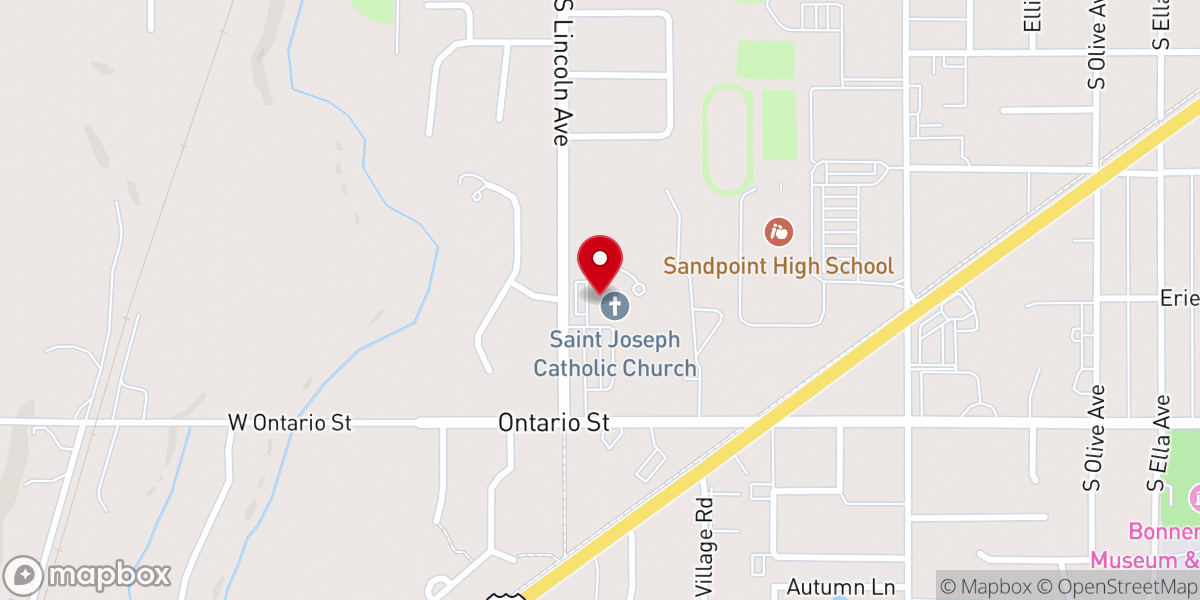 Map showing location of Saint Joseph Catholic Church