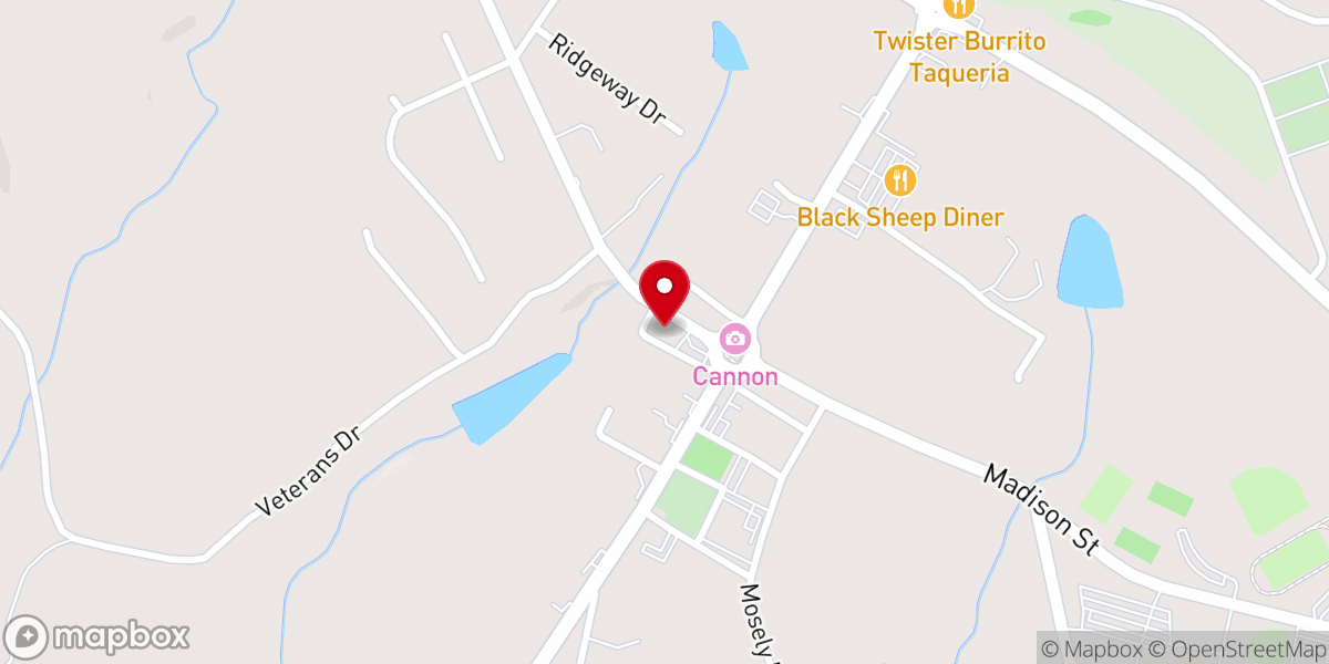 Map showing location of Danielsville Baptist Church