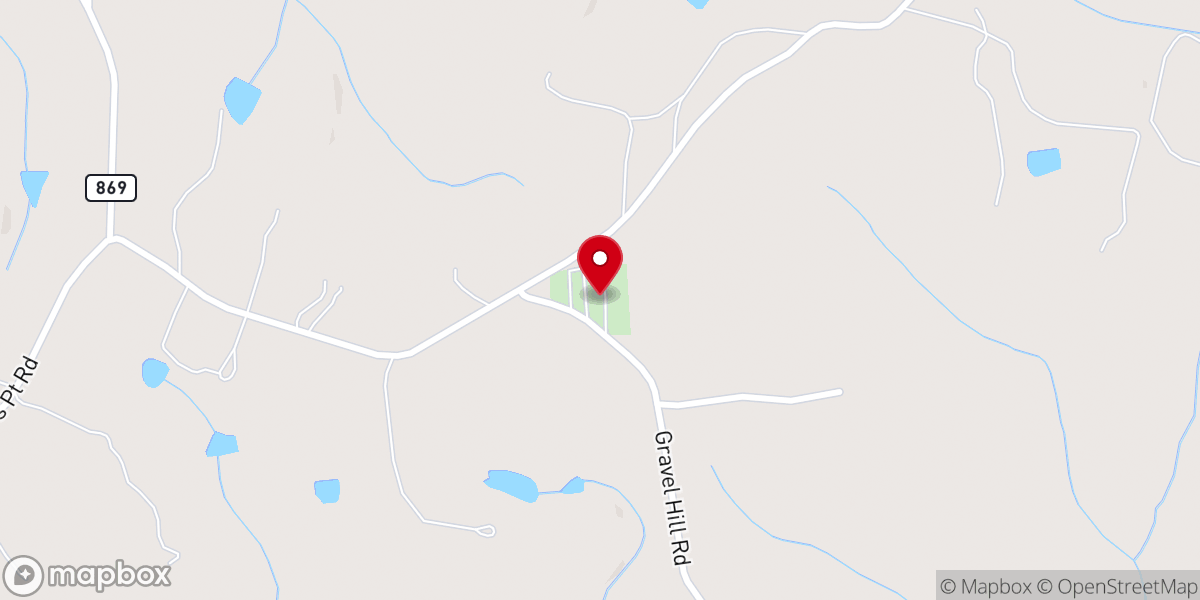 Map showing location of Gravel Hill Baptist Church