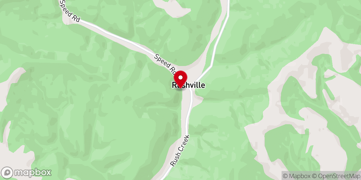 Map showing location of Rush Creek Church