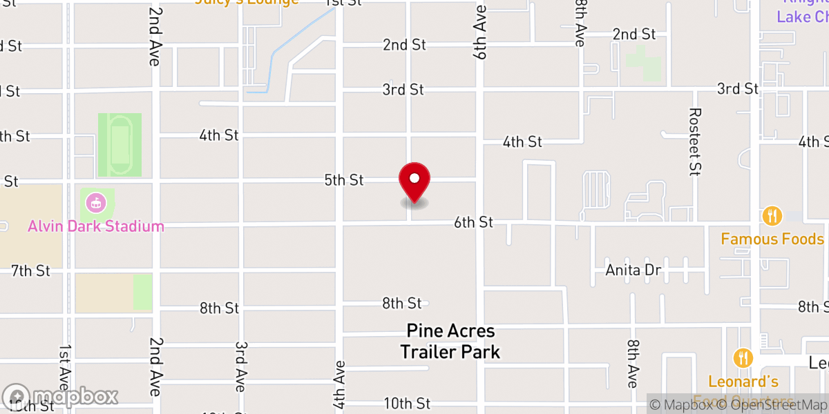 Map showing location of Calvary Assembly of God Church