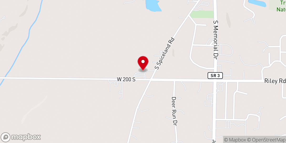 Map showing location of Spiceland Pike Church of God
