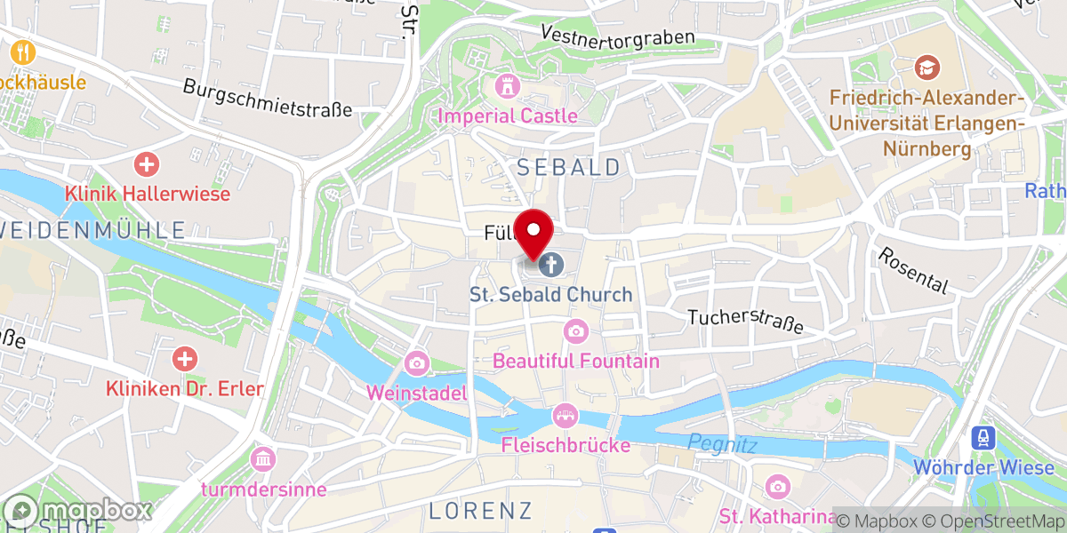 Map showing location of Sebalduskirche