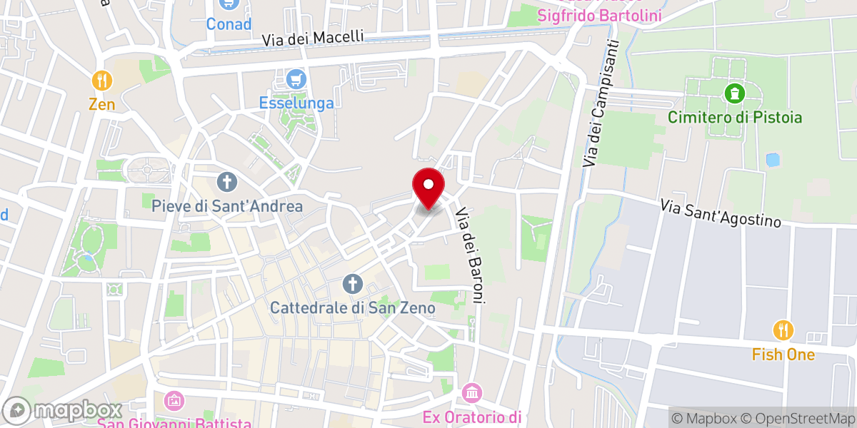 Map showing location of Chiesa Evangelica Battista