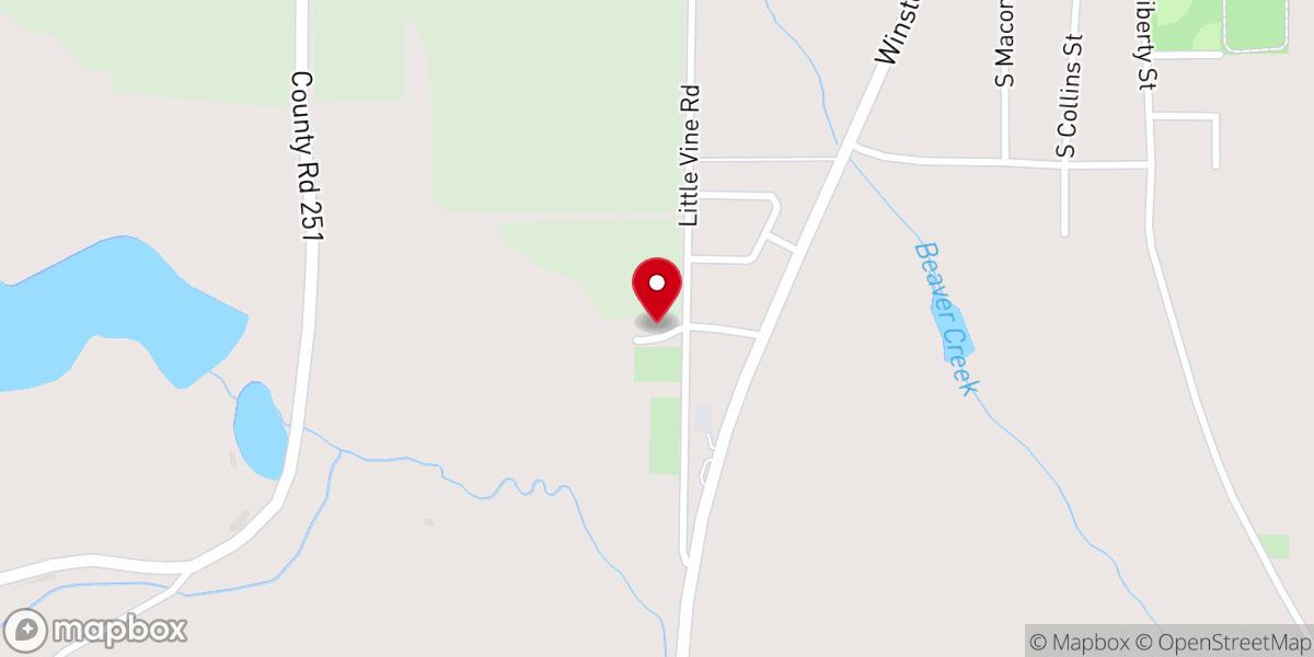 Map showing location of Heritage Baptist Church