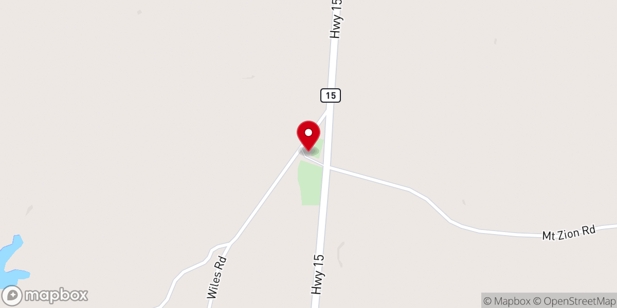 Map showing location of Mt. Zion Congregational Methodist Church