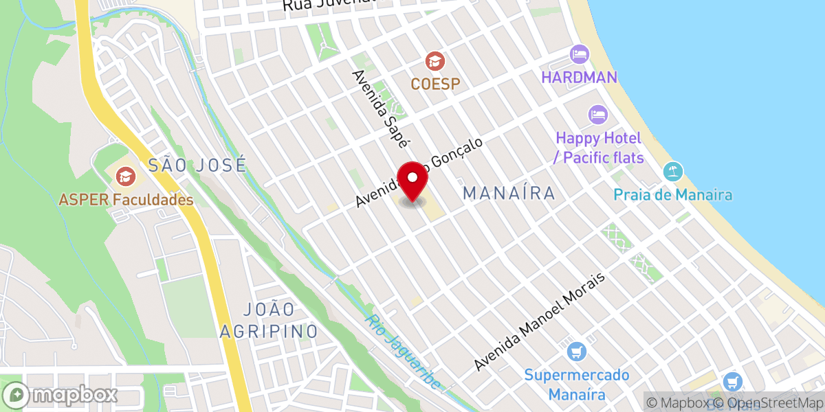 Map showing location of Paróquia São Pedro Pescador