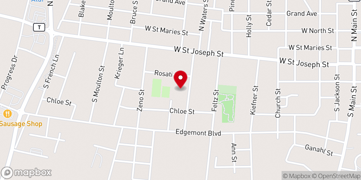 Map showing location of St. Vincent High School
