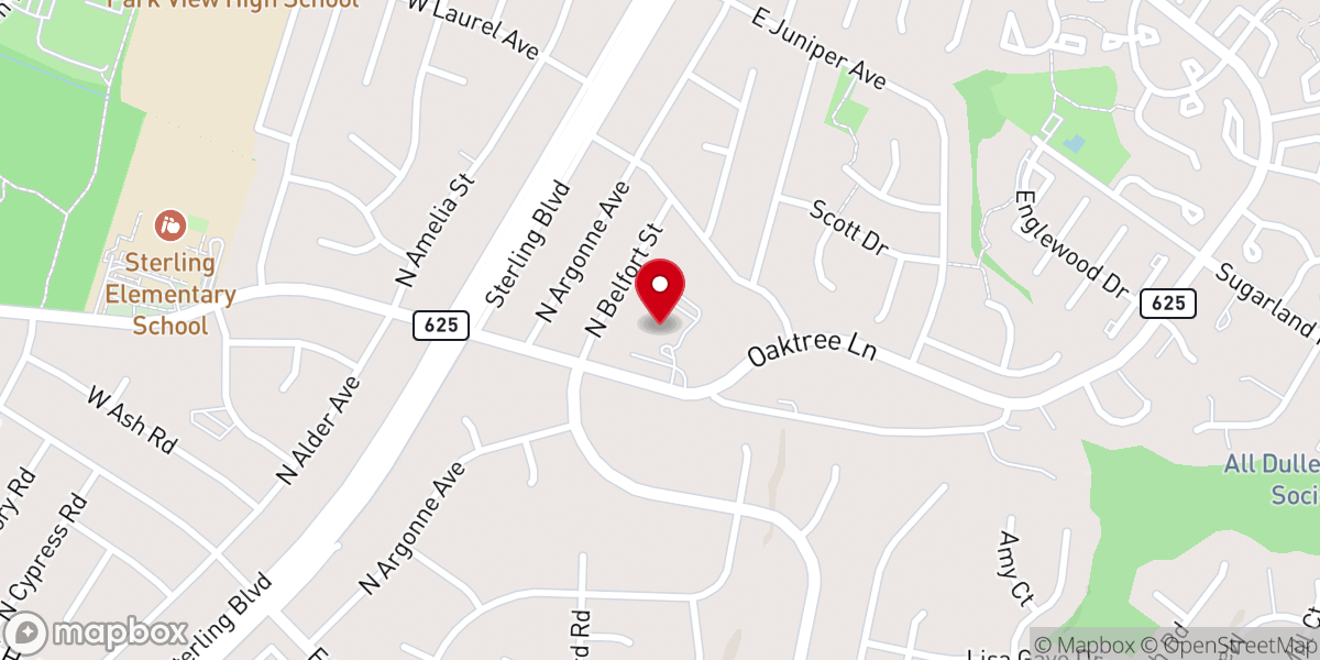 Map showing location of Sterling United Methodist Church