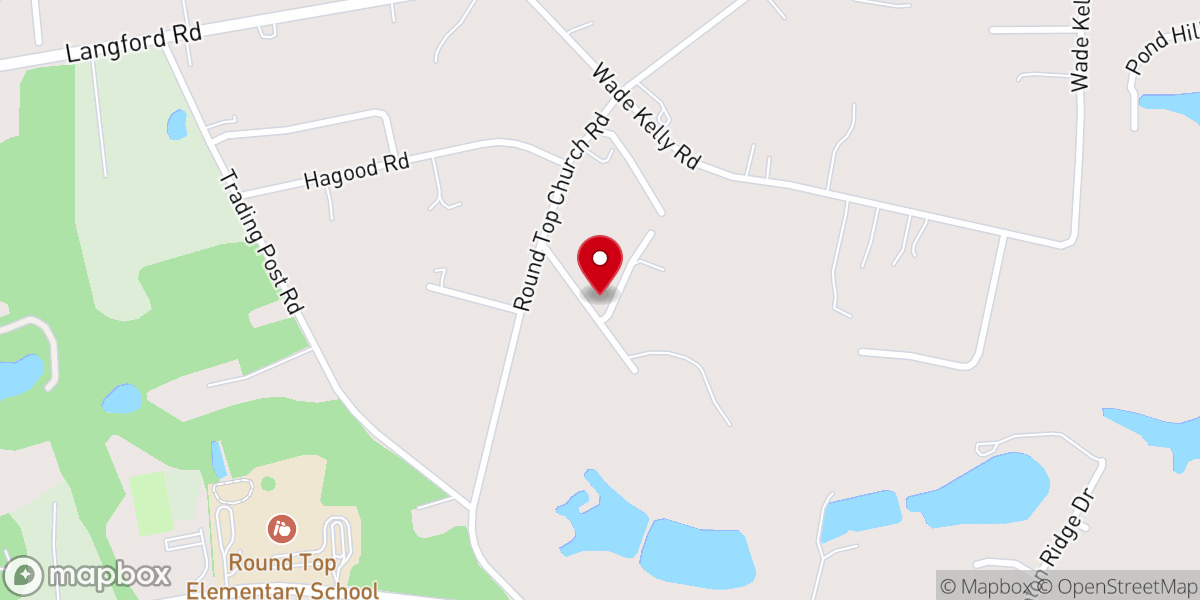 Map showing location of RoundTop Baptist Church - Food Distribution Center