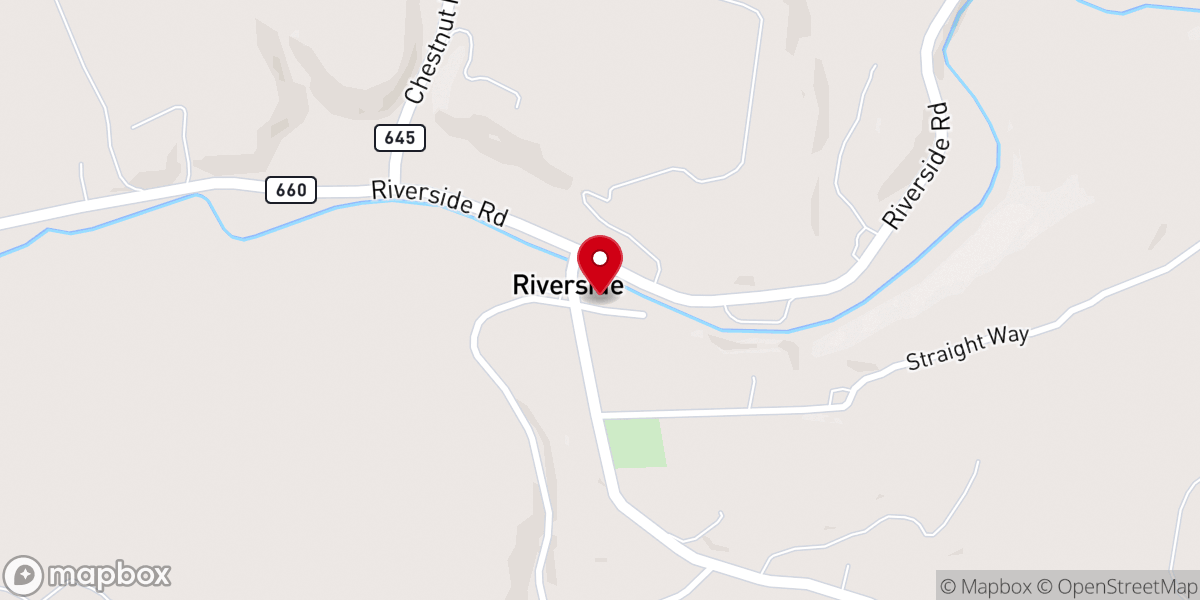 Map showing location of Riverside Baptist Church