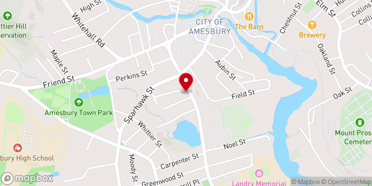 Map showing location of Amesbury Seventh-day Adventist Church